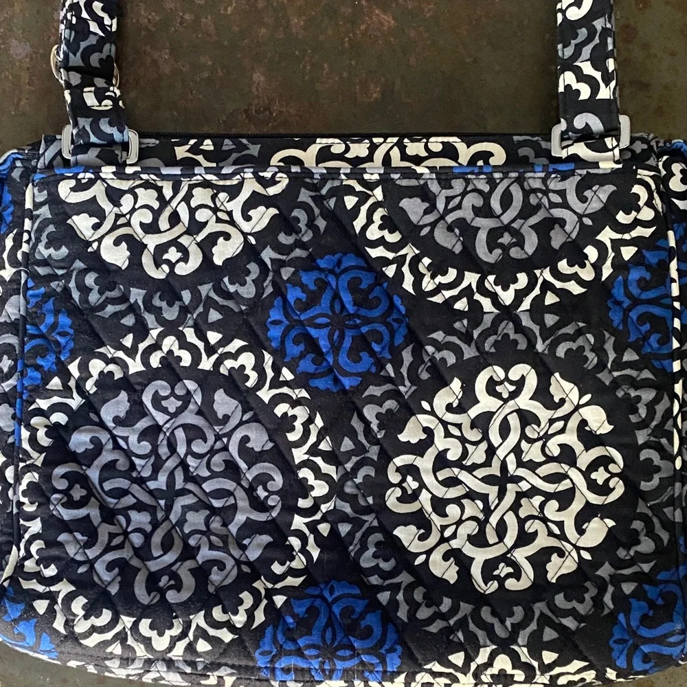 Vera Bradley Canterbury Cobalt Pattern (Retired) Tablet/Laptop Crossbody Bag